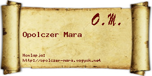 Opolczer Mara névjegykártya